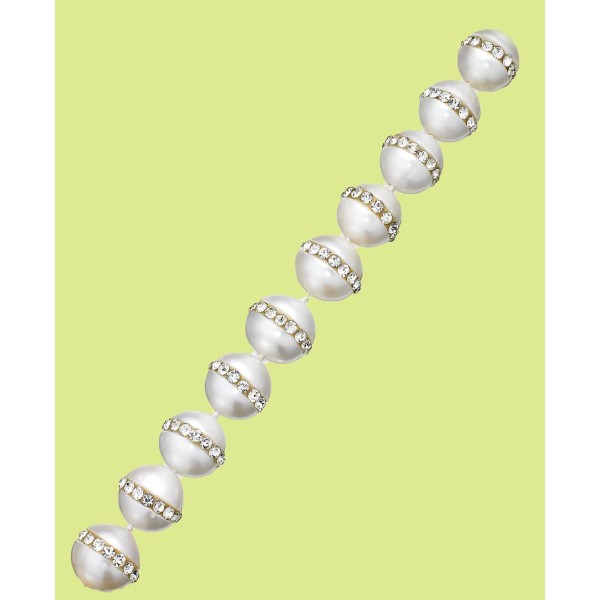 Sterling Silver Cultured Freshwater Pearl Halo Bracelet (9-10mm)