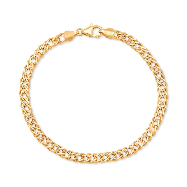 Double Curb Link Chain Bracelet in 10k Gold