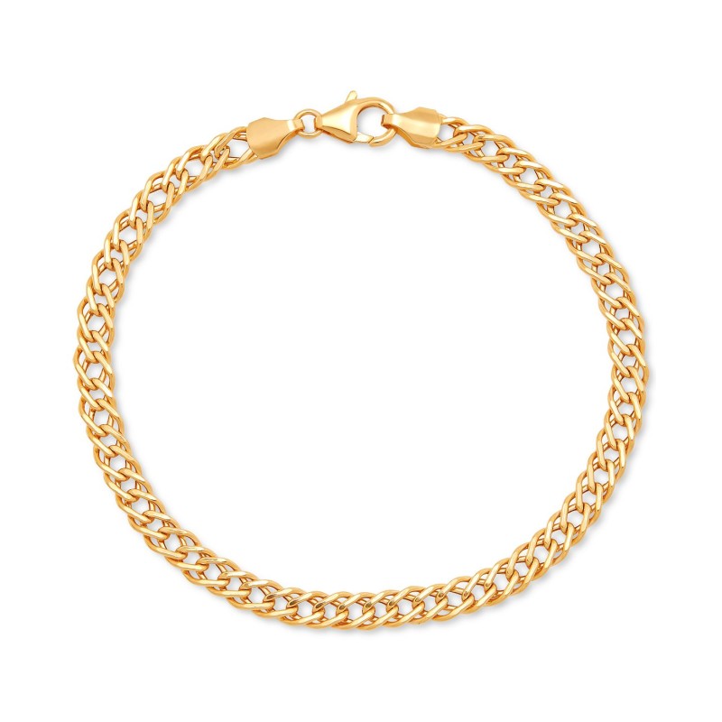 Double Curb Link Chain Bracelet in 10k Gold