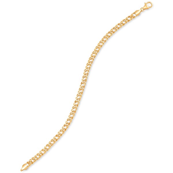 Double Curb Link Chain Bracelet in 10k Gold