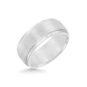 Men's White Tungsten Carbide Ring, Comfort Fit Wedding Band (9mm)
