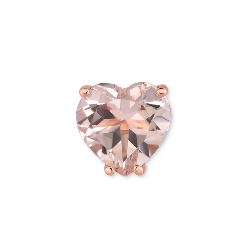 Morganite Heart Stud Earrings (1-1/5 ct tw.) in 14k Rose Gold