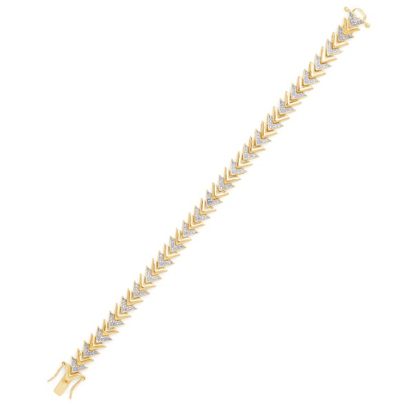 Diamond Accent Chevron Gold Plate Bracelet