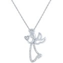 Diamond Angel Pendant Necklace (1/10 ct) in Sterling Silver