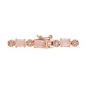 Diamond Accent Link Bracelet in 18k Rose Gold-Plated Sterling Silver