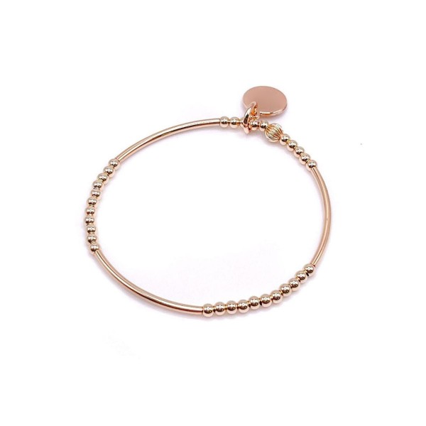 Non-Tarnishing Gold filled, 3mm Gold Ball and Gold Tube Stretch Bracelet