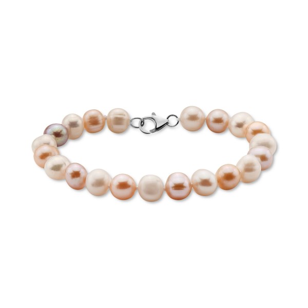 3-Pc. Set Multicolor Cultured (8mm) Necklace, Bracelet & Stud Earrings