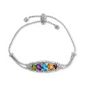 Multi-Gemstone Bracelet (4-7/8 ct) in Sterling Silver & 18k Gold