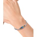 Multi-Gemstone Bracelet (4-7/8 ct) in Sterling Silver & 18k Gold
