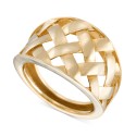 Polished Basketweave Openwork Statement Ring in 10k Gold