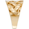 Polished Basketweave Openwork Statement Ring in 10k Gold