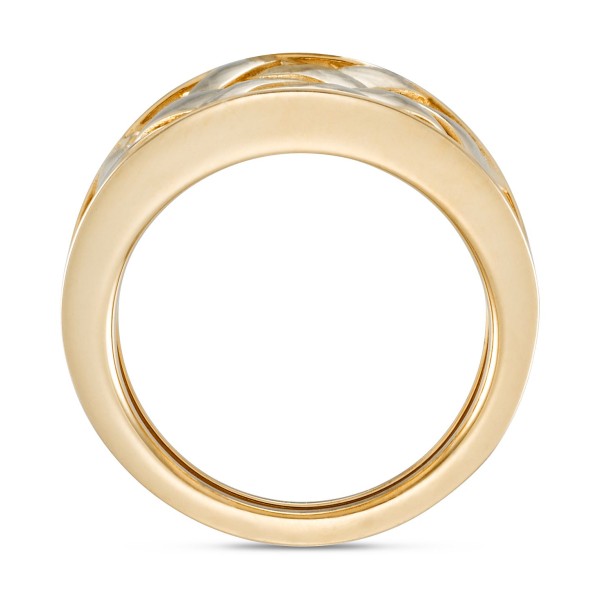 Polished Basketweave Openwork Statement Ring in 10k Gold