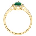 Emerald (7/8 ct) & Diamond (1/6 ct) Ring in 14k Gold