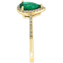 Emerald (7/8 ct) & Diamond (1/6 ct) Ring in 14k Gold