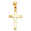 14k Gold Charm, Polished Cross Charm