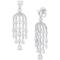 Cubic Zirconia Chandelier Drop Earrings in Sterling Silver