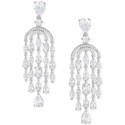 Cubic Zirconia Chandelier Drop Earrings in Sterling Silver