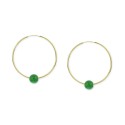 Jade Medium Hoop Earrings in 14k Gold, 1.57