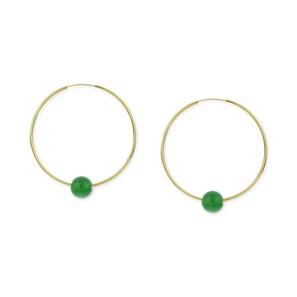 Jade Medium Hoop Earrings in 14k Gold, 1.57