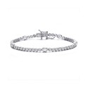 Oval Cubic Zirconia Bezel Set Tennis Bracelet