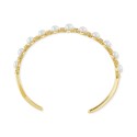 White Sapphire (5/8 ct) Cuff Bangle Bracelet in 14k Gold-Plated Sterling Silver