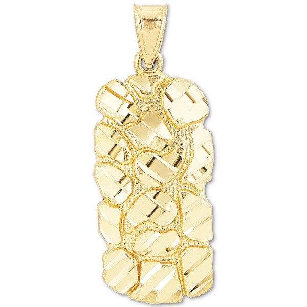 Men's Nugget Tag Pendant in 10k Gold