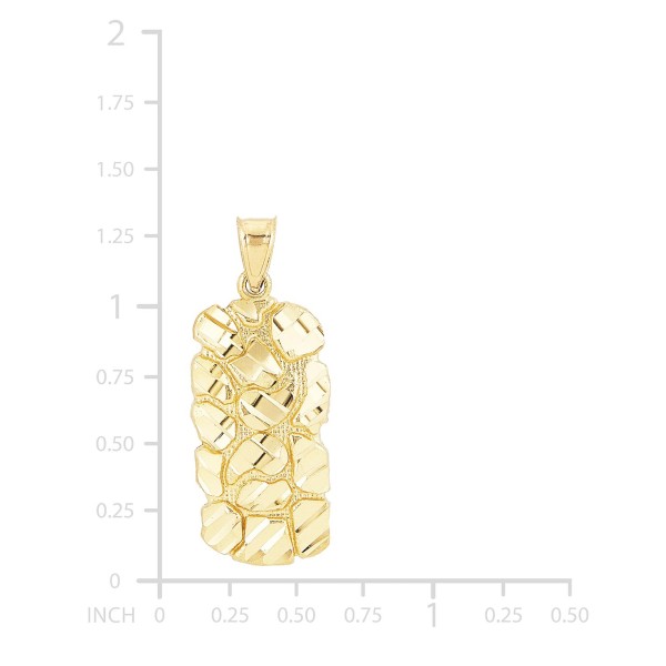 Men's Nugget Tag Pendant in 10k Gold