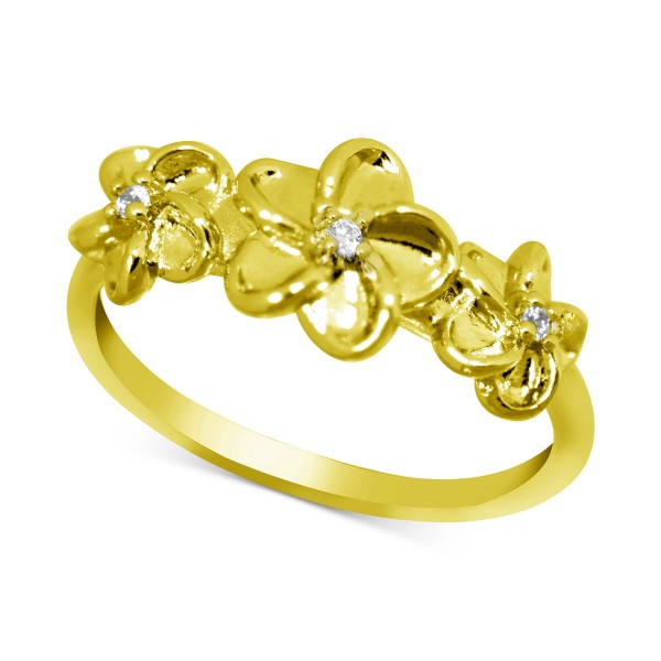 Flower Trio Ring in Gold-Plate
