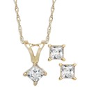 Earrings Set in 10k White or Yellow Gold (1/4 ct)