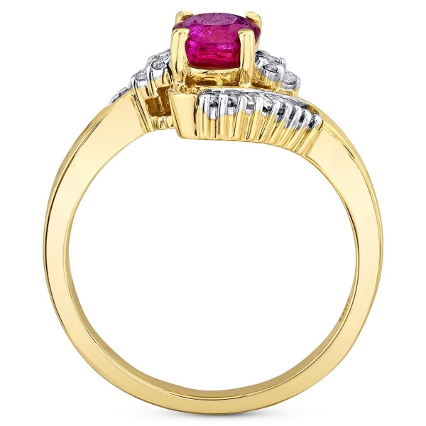 Ruby (1 ct) & Diamond (1/5 ct) Ring in 10k Gold