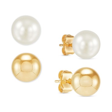 2-Pc. Set Polished Gold Ball Stud Earrings in 14k Gold 2-Pc. Set Polished Gold Ball Stud Earrings in 14k Gold