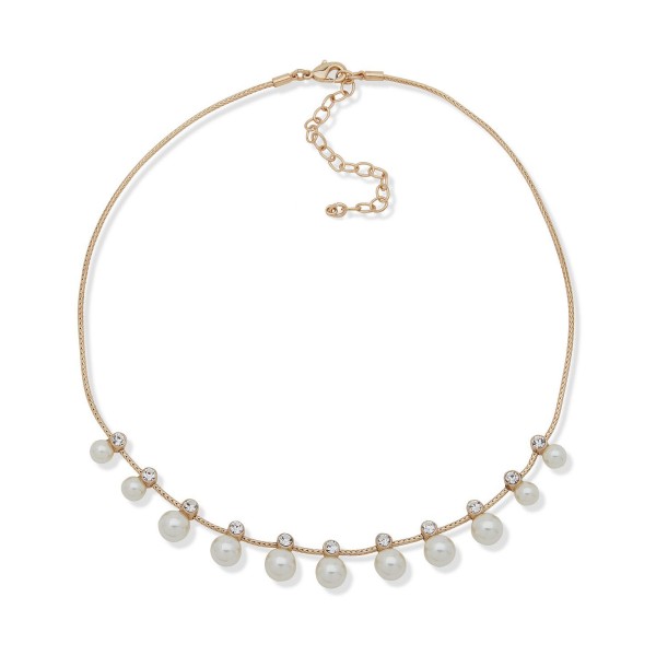 Imitation Pearl Statement Necklace, 16