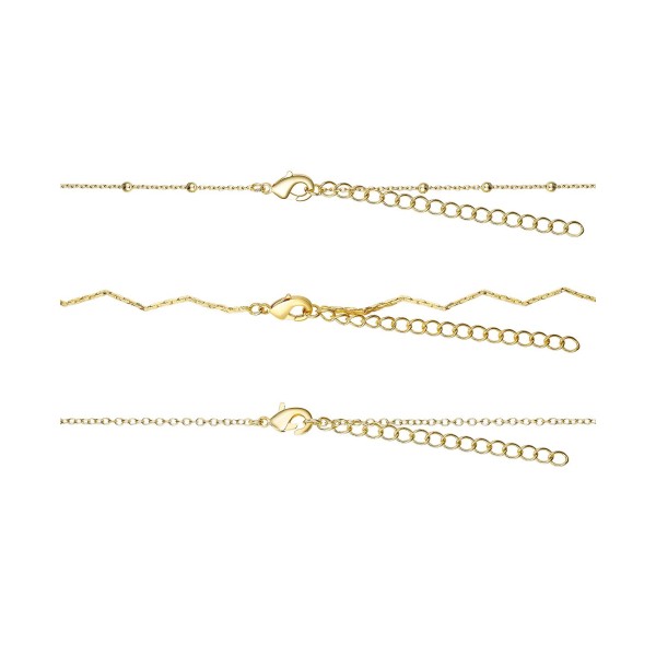 Cubic Zirconia Sun Pendant Layered Necklace Set, 3 Pieces