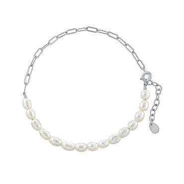 4-5MM Potato Pearl and Chain 7.5 4-5MM Potato Pearl and Chain 7.5