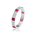Round Cubic Zirconia Eternity Wedding Band Stacking Ring