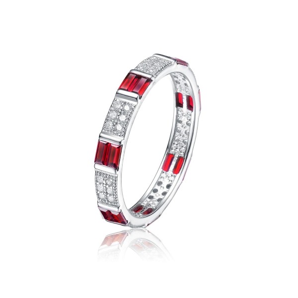 Round Cubic Zirconia Eternity Wedding Band Stacking Ring