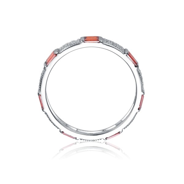 Round Cubic Zirconia Eternity Wedding Band Stacking Ring