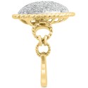 Diamond Pavé Heart Ring (3/4 ct) in 14k Two-Tone Gold