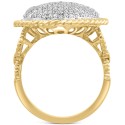 Diamond Pavé Heart Ring (3/4 ct) in 14k Two-Tone Gold