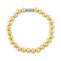 Polished Bead Stretch Bracelet in Sterling Silver & 14k Gold-Plate