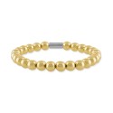 Polished Bead Stretch Bracelet in Sterling Silver & 14k Gold-Plate