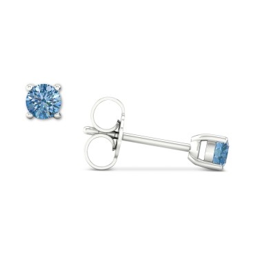 Blue Diamond Stud Earrings (1/4 ct) in Sterling Silver Blue Diamond Stud Earrings (1/4 ct) in Sterling Silver