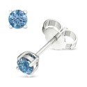 Blue Diamond Stud Earrings (1/4 ct) in Sterling Silver Blue Diamond Stud Earrings (1/4 ct) in Sterling Silver
