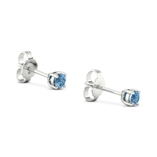 Blue Diamond Stud Earrings (1/4 ct) in Sterling Silver