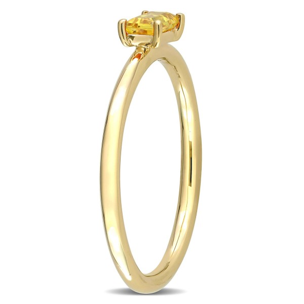 Baguette-Cut Yellow Sapphire (1/3 ct) Stackable Ring in 10K Yellow Gold
