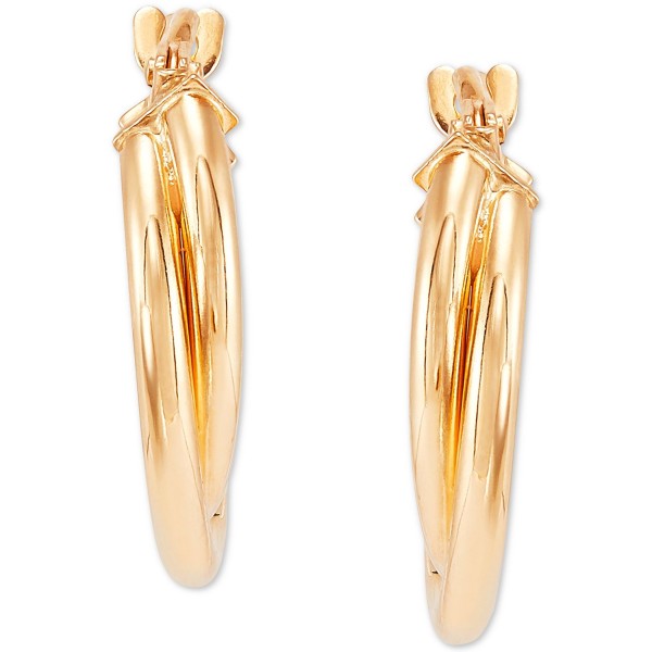 Double Twist Hoop Earrings in 10k Gold (10mm)