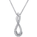 Diamond Infinity Pendant Necklace (1/5 ct) in Sterling Silver, 16
