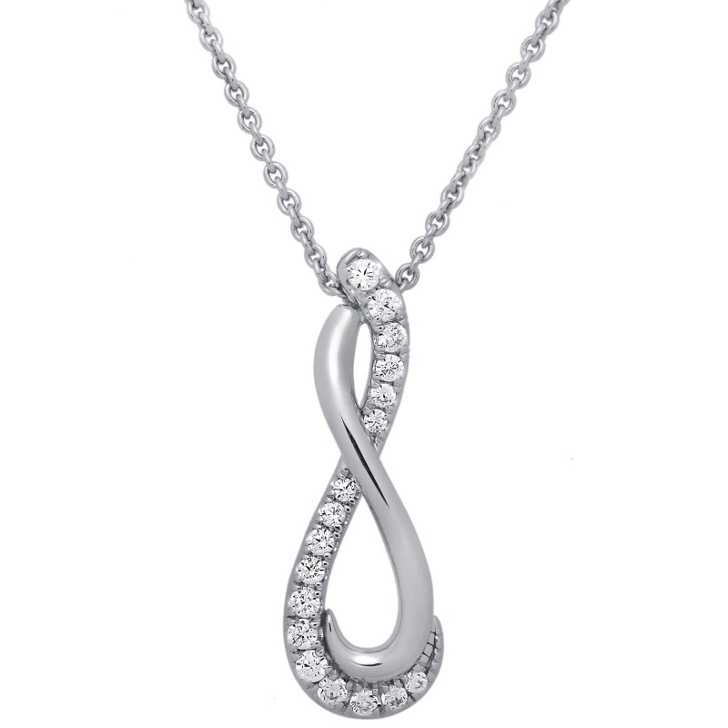 Diamond Infinity Pendant Necklace (1/5 ct) in Sterling Silver, 16