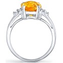 Citrine (2-3/4 ct) & Diamond (1/20 ct) Ring in Sterling Silver