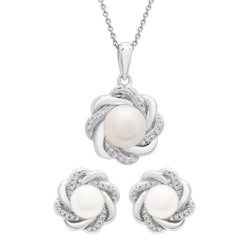 Diamond (1/20 ct) Box Set (Pendant & Earrings)